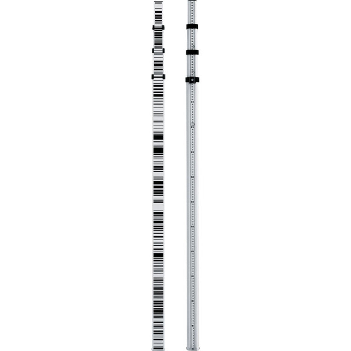 The bar coded side of the Leica GTL4M Telescopic Staff